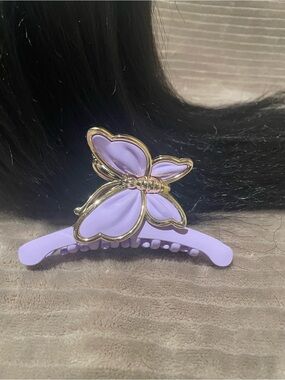 Lavender Butterfly Hair Claw Clips